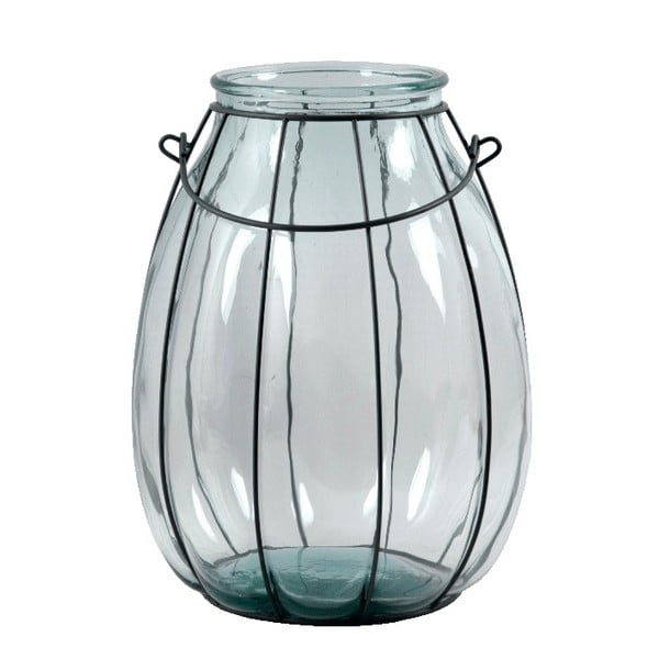 Lapm lámpás / váza újrahasznosított üvegből, magasság 32 cm - Ego Dekor