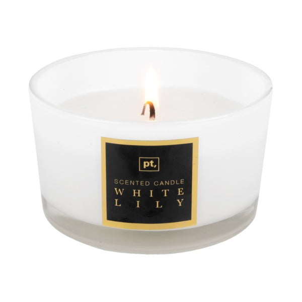 Scented Candle gyertya fehér liliom illattal, égési idő 27 óra - PT LIVING