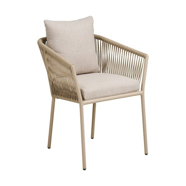 Bézs fém-párnázott kerti szék Salerno – House Nordic