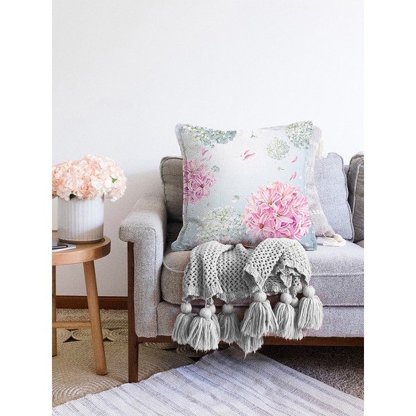 Peony kék pamut keverék párnahuzat, 55 x 55 cm - Minimalist Cushion Covers-image-2
