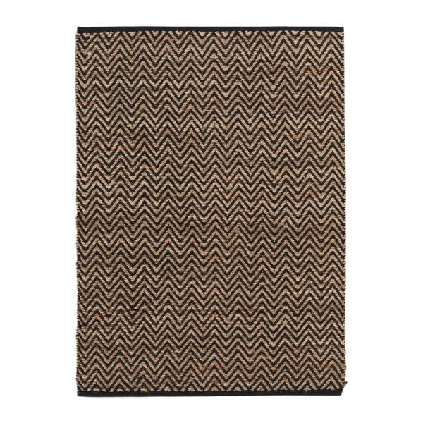 Fekete-natúr színű szőnyeg 120x170 cm Zigzag – douceur d'intérieur