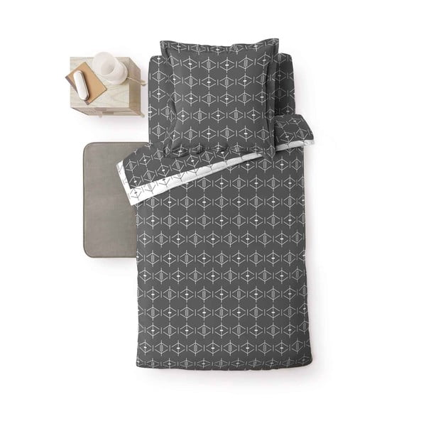 Sötétszürke egyszemélyes pamut paplanhuzat 140x200 cm Aristide – douceur d'intérieur