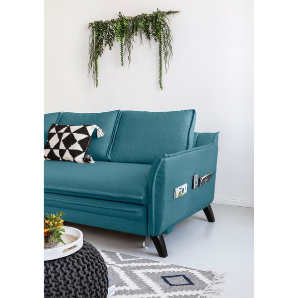 Charming Charlie türkiz kinyitható sarokkanapé, bal oldali - Miuform-image-3