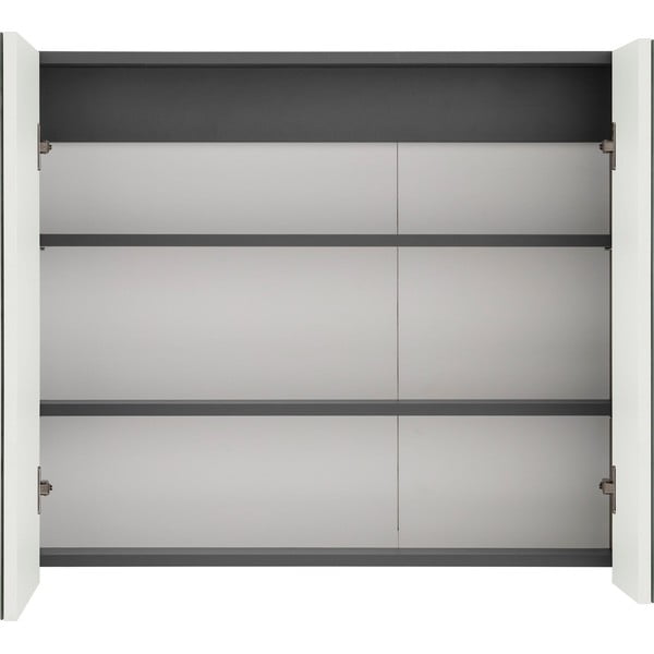 Wisla szürke fali fürdőszobai szekrény tükörrel, 80 x 70 cm - Støraa-image-1