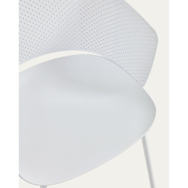 Fehér fém-műanyag kerti szék Yeray – Kave Home-image-4