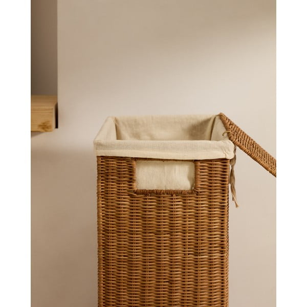 Natúr színű rattan szennyeskosár szett 2 db-os Indali – Kave Home-image-3