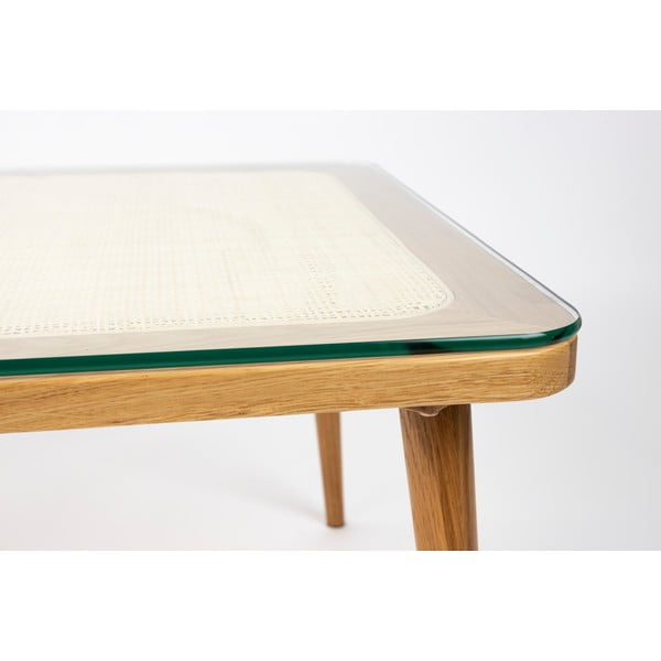 Natúr színű üveg dohányzóasztal 60x120 cm Haru – White Label-image-4