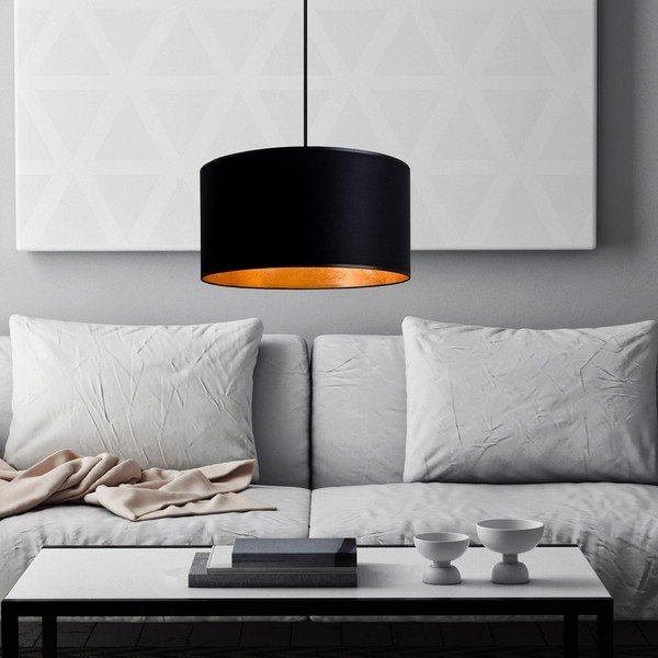 Mika fekete függőlámpa aranyszínű részletekkel, ⌀ 36 cm - Sotto Luce-image-2