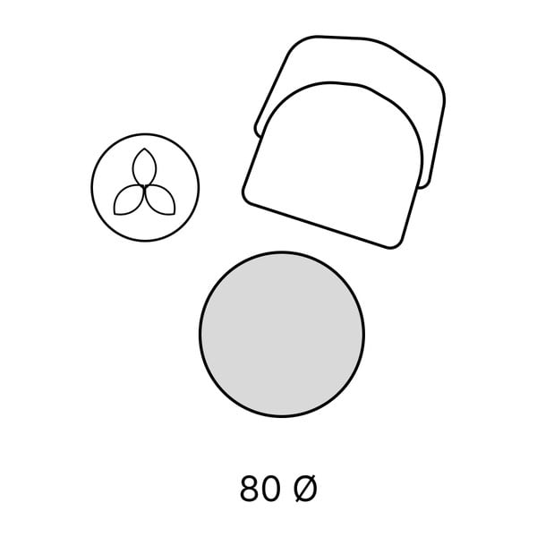 Kék-szürke mosható kerek szőnyeg ø 80 cm – Vitaus-image-3