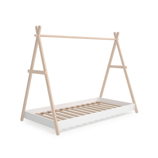 Fehér-natúr színű házikó alakú borovi fenyő gyerekágy 90x200 cm Trufa – Marckeric-image-4