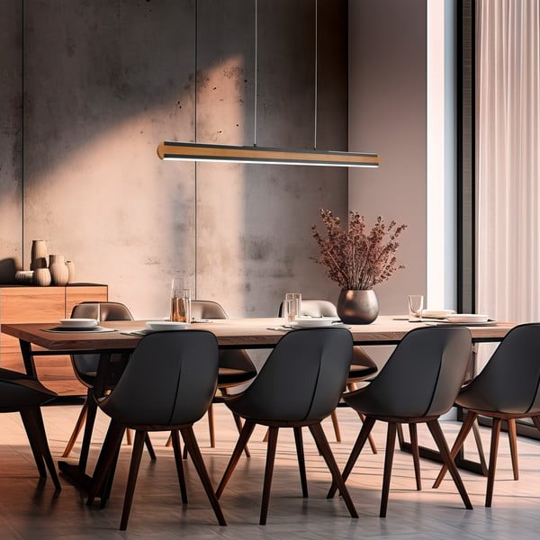 Fekete-natúr színű LED függőlámpa Deacon – Trio-image-2