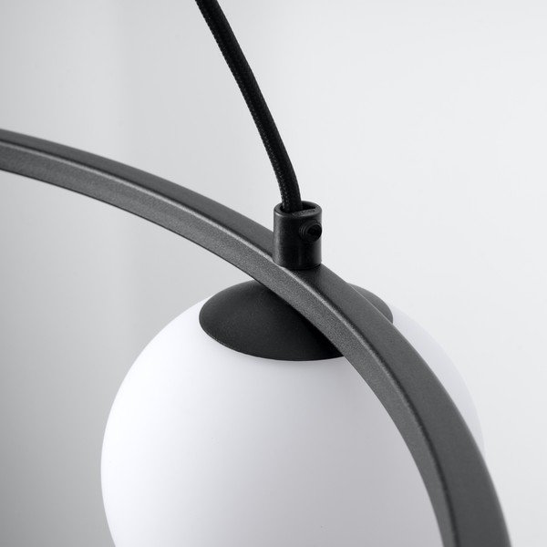 Fehér-fekete függőlámpa üveg búrával Umerta – Sollux-image-4