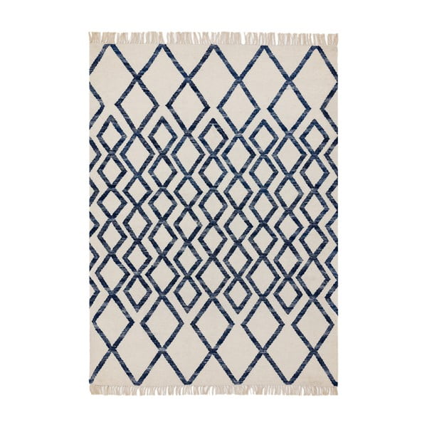 Hackney Diamond bézs-kék szőnyeg, 160 x 230 cm - Asiatic Carpets