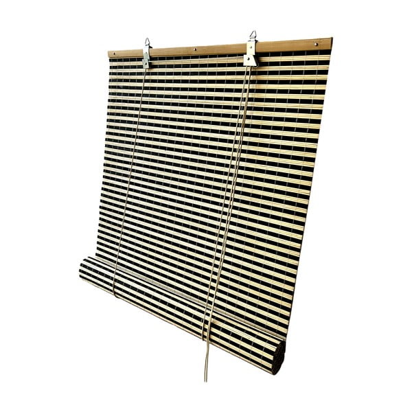 Fekete-natúr színű bambusz roló 100x160 cm Vela – Gardinia-image-3