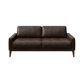 Musso Tufted sötétbarna bőrkanapé, 173 cm - MESONICA