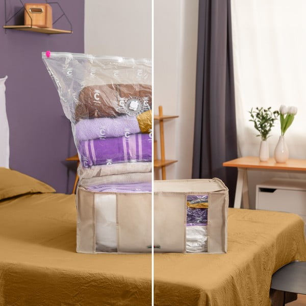 Vákuumos textil ruhatároló doboz 65x50x27 cm Life – Compactor-image-1