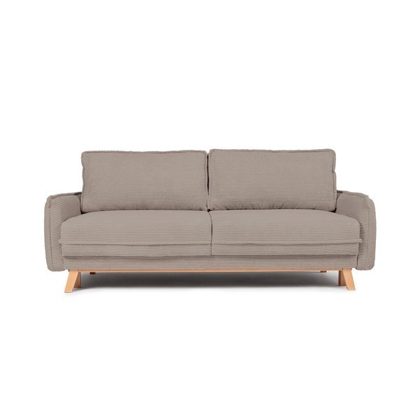 Szürkésbarna kordbársony kinyitható-tárolóhelyes kanapé 218 cm Tori – Bonami Selection