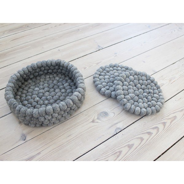 Ball Coaster acélszürke golyós gyapjúalátét, ⌀ 20 cm - Wooldot-image-1