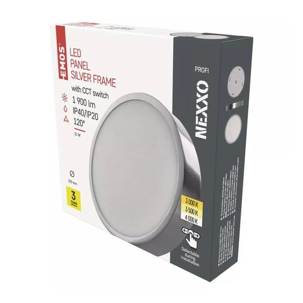 Fényes ezüstszínű LED mennyezeti lámpa Nexxo – EMOS-image-1