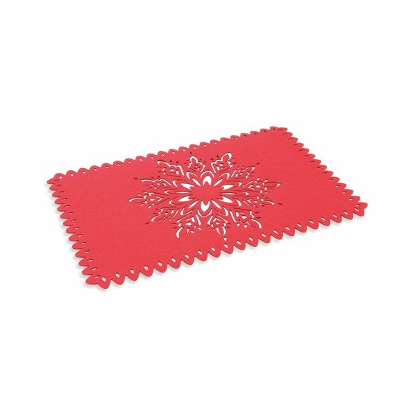 XMAS Tovaglietta Rett Rossa Fiocco Di Neve piros karácsonyi alátét, 45 x 30 cm - Villa d'Este
