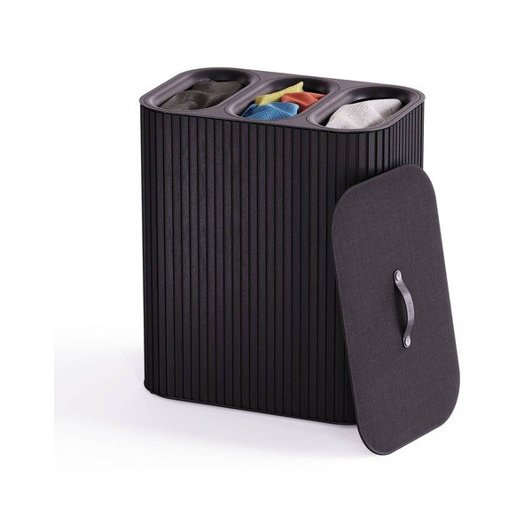 Fekete bambusz szennyeskosár 3x30 l Tota Trio Luxe – Joseph Joseph