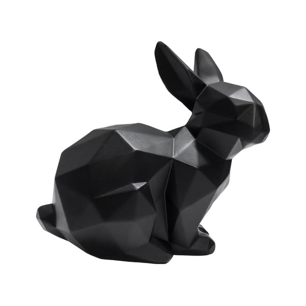 Origami Bunny matt fekete szobor, magasság 17 cm - PT LIVING
