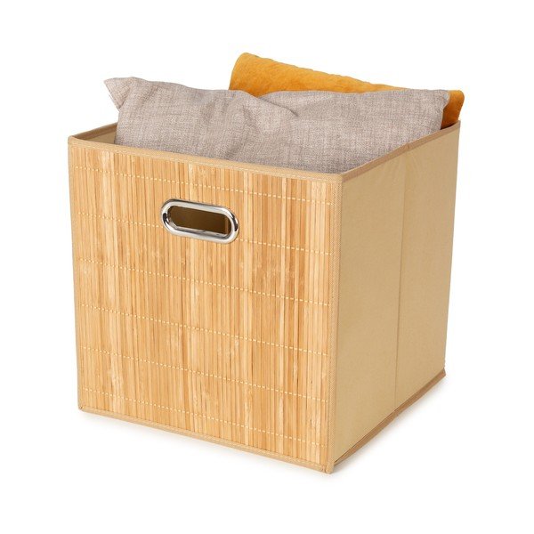 Bambusz tárolókosár polcos állványhoz 31x31x31 cm Anji – Compactor-image-4