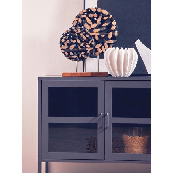 Szürke acél tálalószekrény 140x80x45 cm Acier – Premier Housewares-image-4