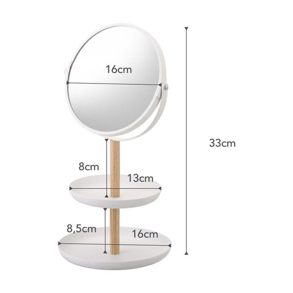 Kozmetikai tükör ø 17,5 cm Tosca – YAMAZAKI-image-3