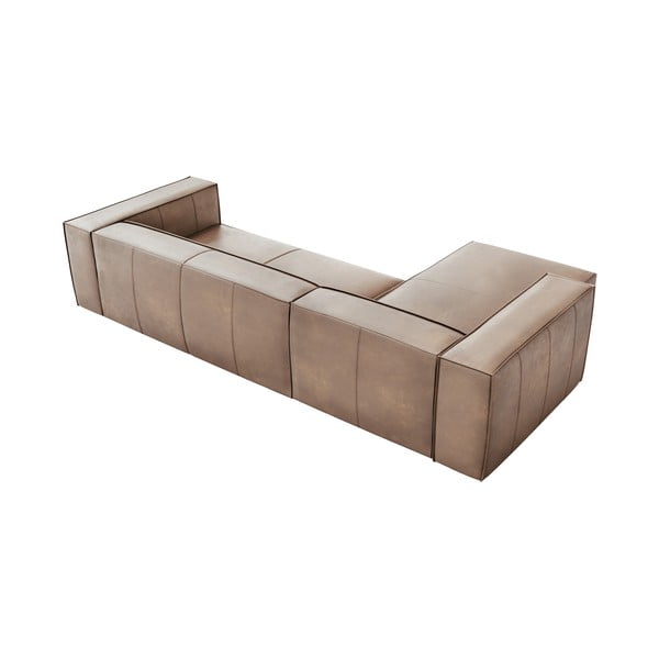 Világosbarna bőr sarokkanapé (bal oldali) Madame – Windsor & Co Sofas-image-4