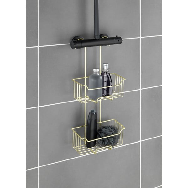 Aranyszínű függő rozsdamentes acél fürdőszobai polc Milo – Wenko-image-3