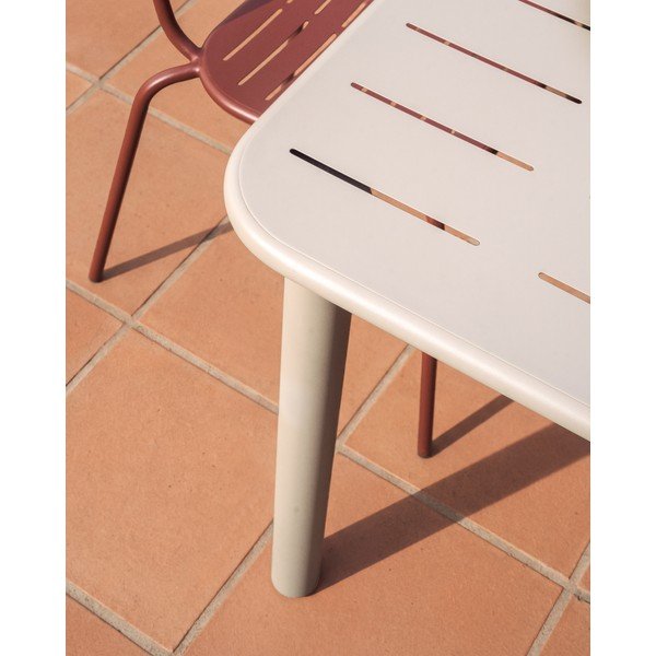 Acél kerti étkezőasztal 90x180 cm Brai – Kave Home-image-3