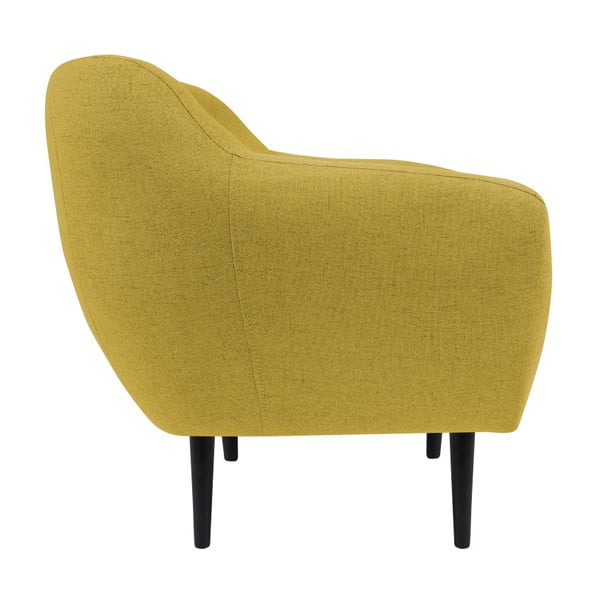 Piemont sárga fotel barna lábakkal - Mazzini Sofas-image-2