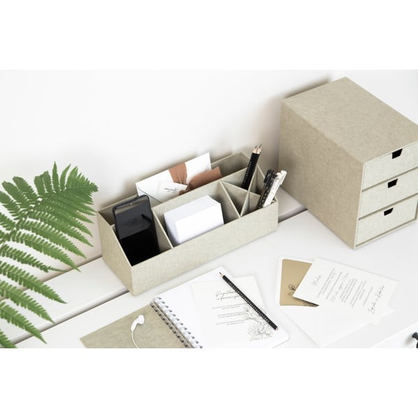 Ingrid bézs doboz 3 fiókkal - Bigso Box of Sweden-image-1