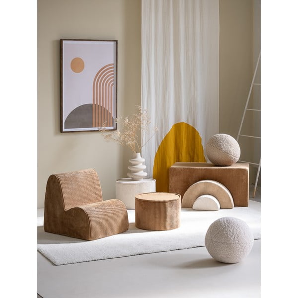 Barna kordbársony gyerek puff – Wigiwama-image-3