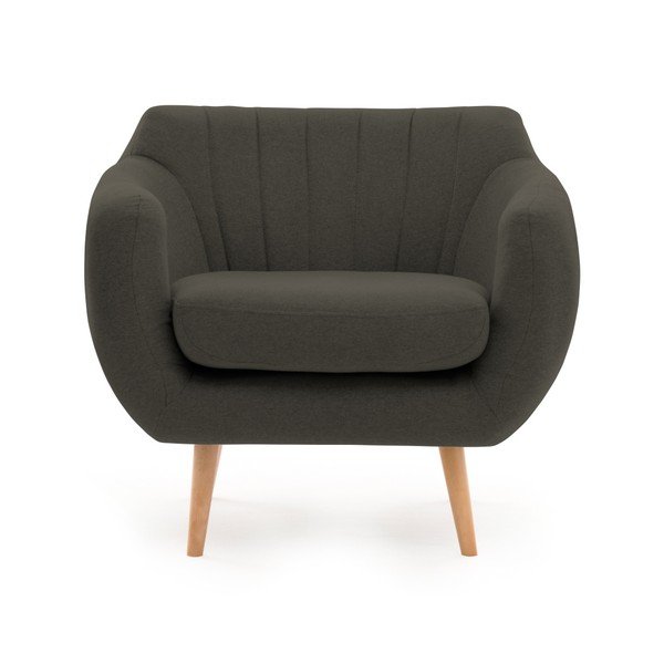 Kennet sötétszürke fotel világos lábakkal - Vivonita-image-2