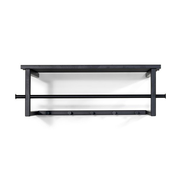 Fekete fém fali fogas polccal 76 cm Marco – Spinder Design-image-2