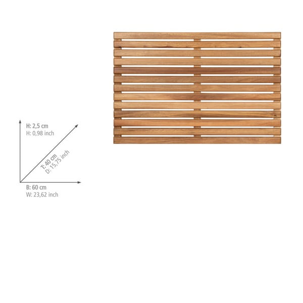 Natúr színű fa fürdőszobai kilépő 40x60 cm Acacia – Wenko-image-4