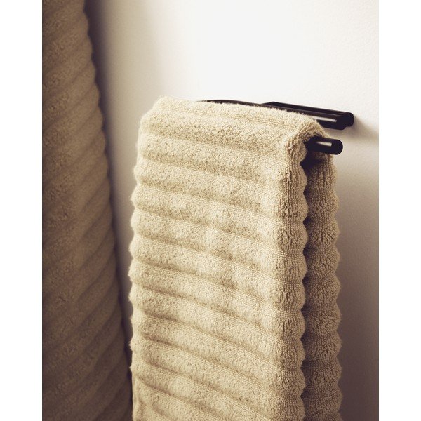 Fekete fali rozsdamentes acél törölközőtartó Arely – Kave Home-image-1