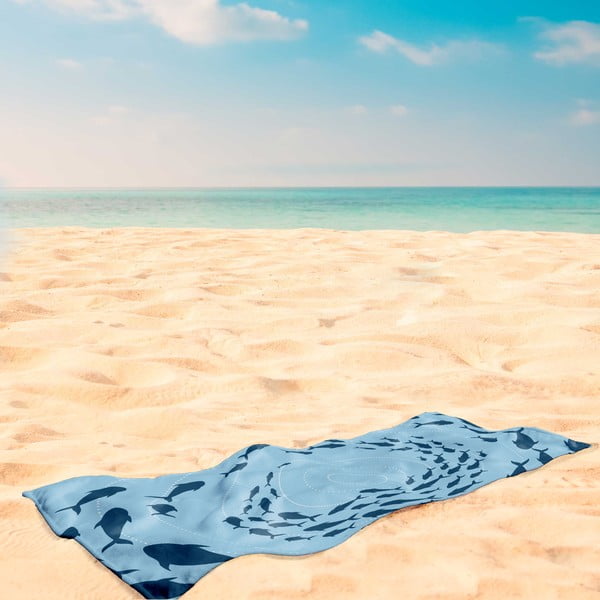 Kék strandtörölköző 90x180 cm Shoal – DecoKing-image-4