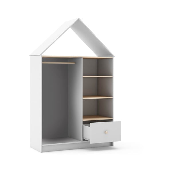 Fehér gyerek nyitott ruhásszekrény 110x180 cm Estefania – Marckeric-image-3