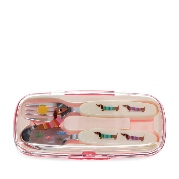 Rozsdamentes acél gyerek evőeszköz 2 db-os Sausage Dog – Rex London-image-4