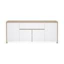 Fehér-natúr színű komód tölgyfa dekorral 197x84x48 cm Next – Tvilum