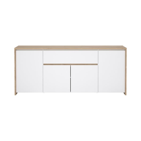 Fehér-natúr színű komód tölgyfa dekorral 197x84x48 cm Next – Tvilum