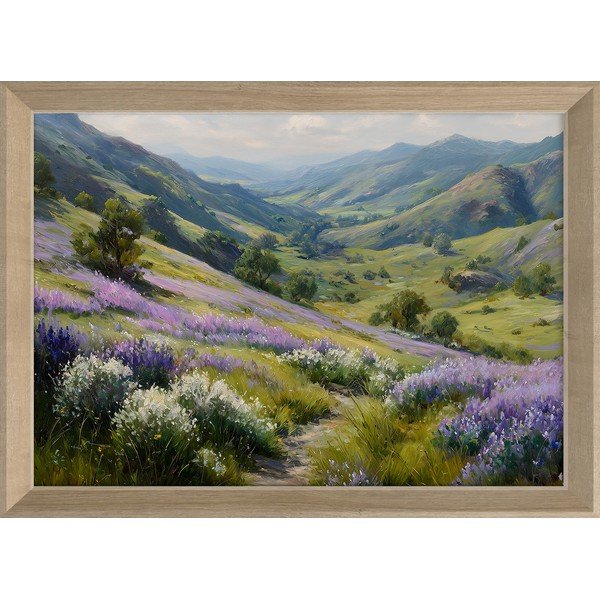 Nyomtatott keretezett kép 75x56 cm Violet Hills – Styler