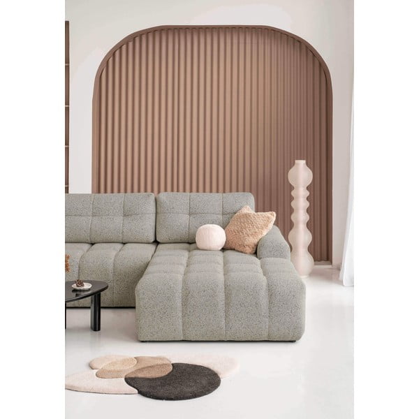 Világosbarna kinyitható tárolóhelyes moduláris sarokkanapé (jobb oldali) Lulu – Miuform-image-2