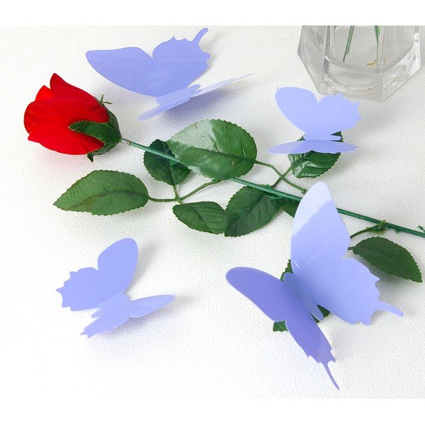 Butterflies 12 db-os lila 3D falmatrica szett - Ambiance-image-3