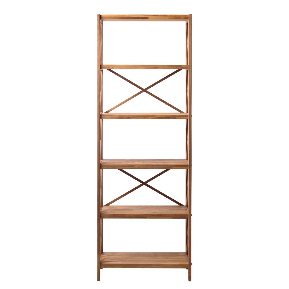 Natúr színű tölgyfa polcos állvány 70x198 cm X-Shelf – Unique Furniture