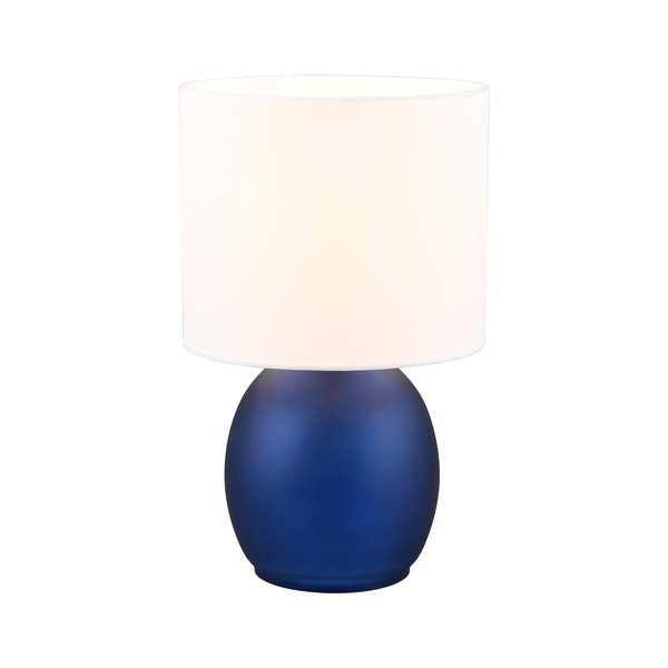 Fehér-kék asztali lámpa textil búrával (magasság 29 cm) Vela – Trio-image-2