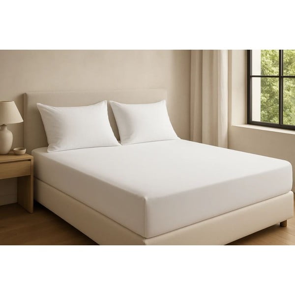 Fehér gumis renforcé pamut lepedő 200x140 cm Ranforce – Mila Home Luxury-image-2